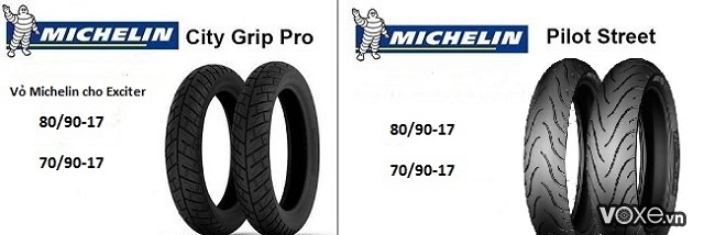 Gắn vỏ xe michelin 8090-17 cho bánh trước exciter có được không - 2