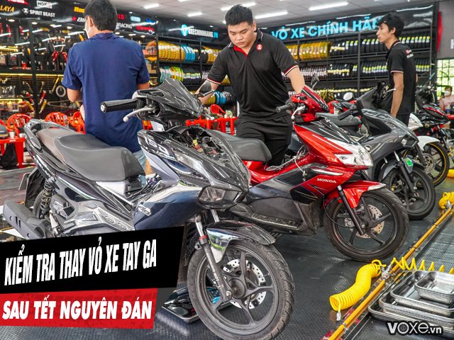 Kiểm tra và thay vỏ michelin cho xe tay ga sau tết nguyên đán - 1